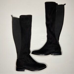 Report Women's Yasha Riding Knee High Boots Black Fashion Size 7.5 Faux Suede